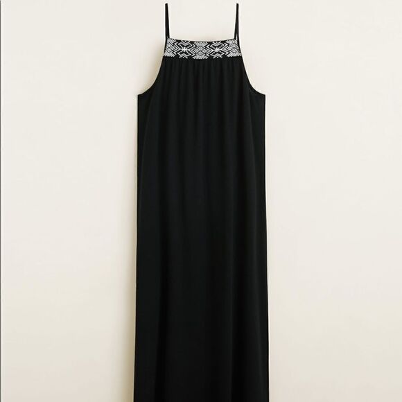 Mango embroidered black panel dress NWT - Picture 4 of 10